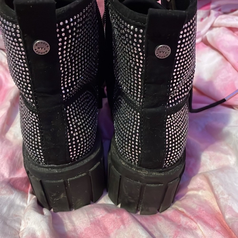 Rhinestone black boots
